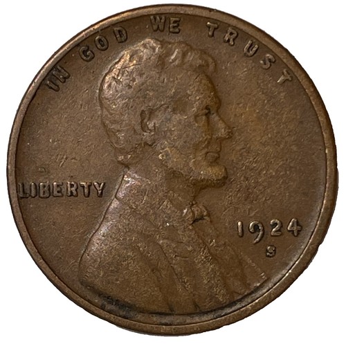 1924-S wheat penny RPM-001 extreme close-up of repunched S mint mark showing secondary S impression